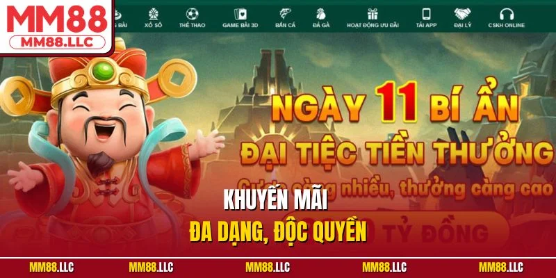 Khuyến mãi đa dạng, độc quyền